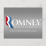 Mitt Romney for President 2012 Flyer<br><div class="desc">Believe in America - Show support for the Republican primary candidate running for president. Pass this out to your friends.</div>