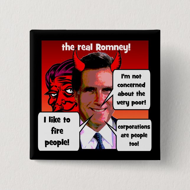 Mitt Romney gaffs 15 Cm Square Badge (Front)