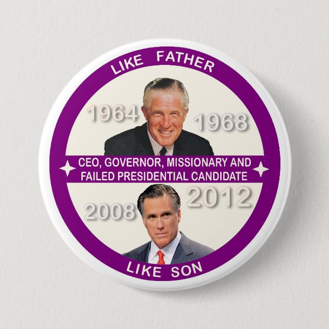 Mitt Romney & George Romney 7.5 Cm Round Badge (Front)