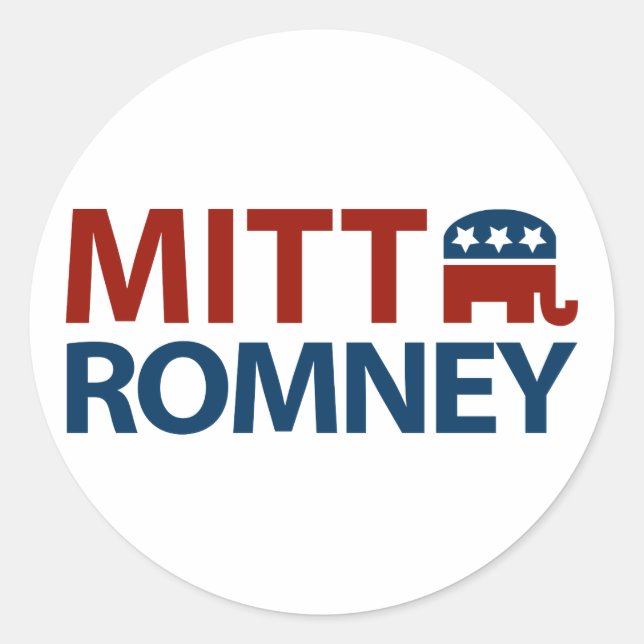 Mitt Romney GOP Classic Round Sticker (Front)