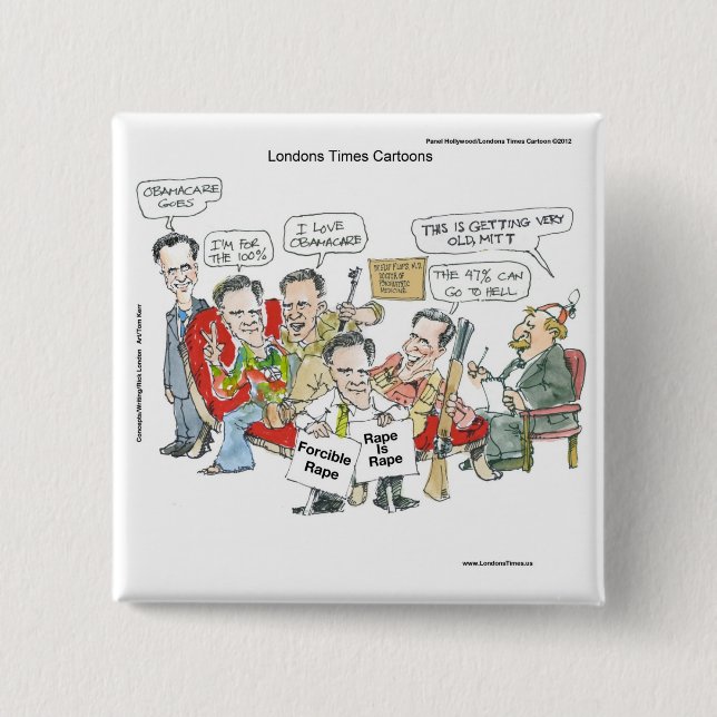 Mitt Romney In Therapy Funny Tees Cards Gifts Etc 15 Cm Square Badge (Front)