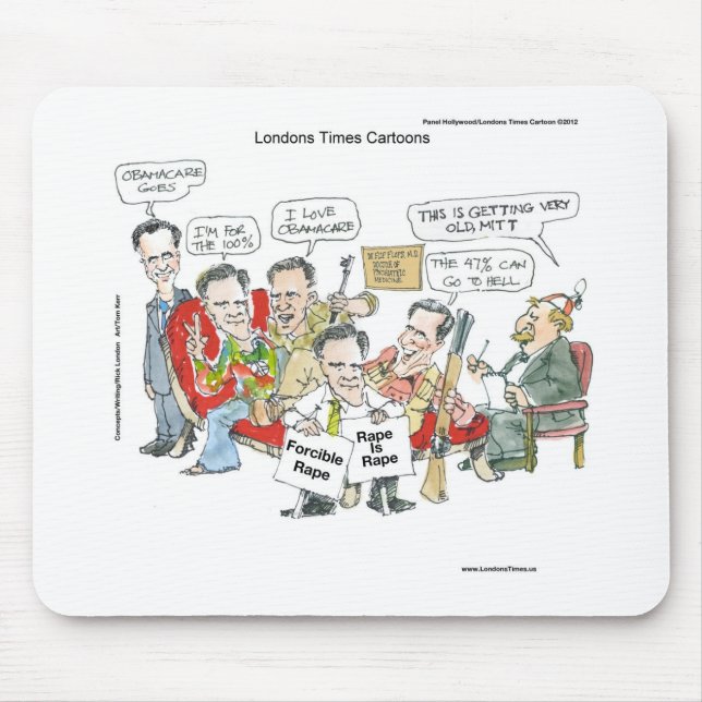 Mitt Romney In Therapy Funny Tees Cards Gifts Etc Mouse Mat (Front)