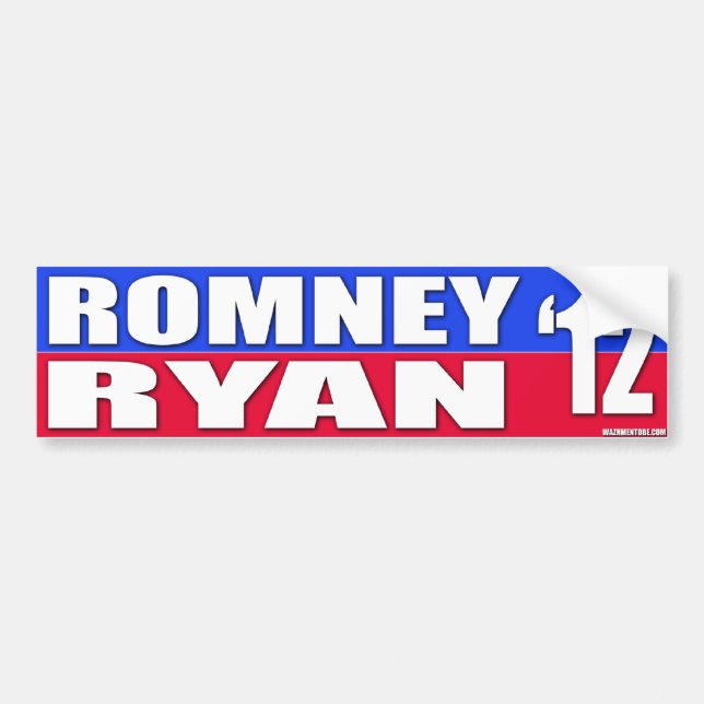 Mitt Romney & Paul Ryan 2012 Campaign Bumper Stick Bumper Sticker (Front)