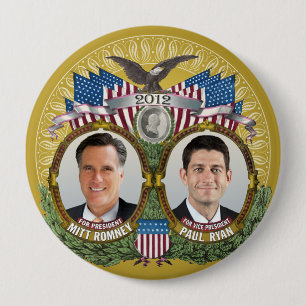 Mitt Romney Paul Ryan Photo 10 Cm Round Badge