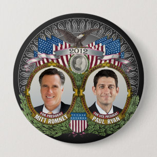 Mitt Romney Paul Ryan Photo 10 Cm Round Badge