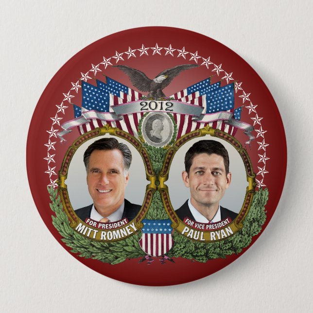 Mitt Romney Paul Ryan Photo 10 Cm Round Badge (Front)