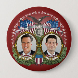 Mitt Romney Paul Ryan Photo 10 Cm Round Badge