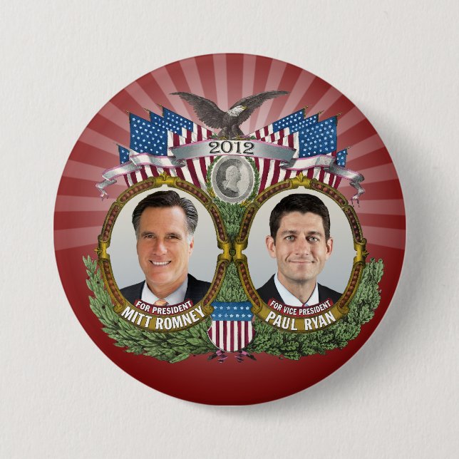 Mitt Romney Paul Ryan Photo 7.5 Cm Round Badge (Front)
