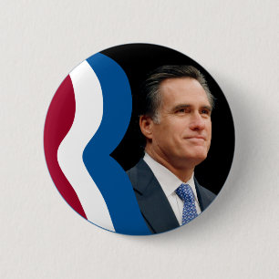 Mitt Romney "R" Logo (Circle - Portrait) 6 Cm Round Badge