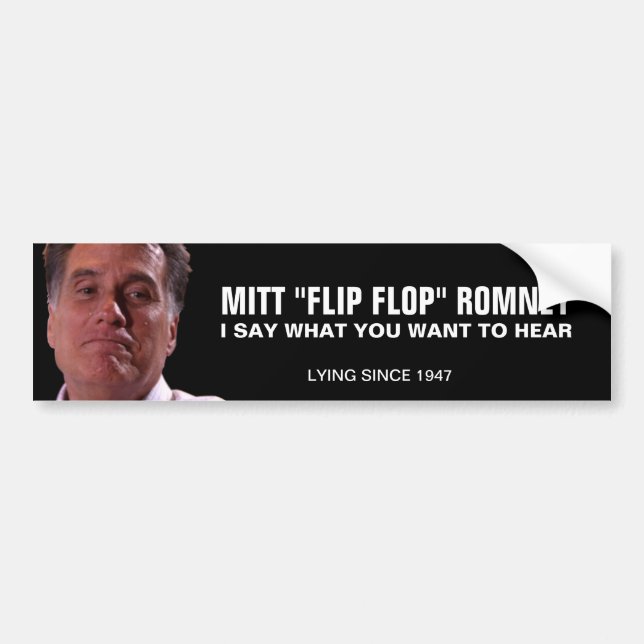 Mitt Romney - The Flip Flopper Bumper Sticker (Front)