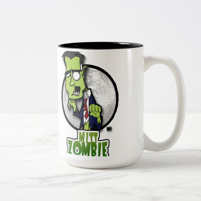 Mitt Zombie Attacks! Two-Tone Coffee Mug (Right)