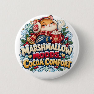 Mitten Magic Cocoa Classic Cute Winter Fox 6 Cm Round Badge