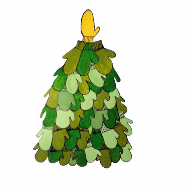 Mitten Tree Ornament Photo Sculpture Decoration (Front)