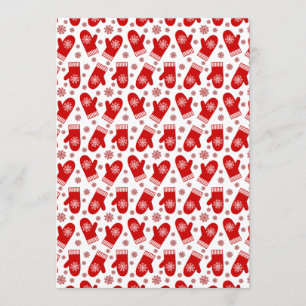 Mittens and Snowflakes Retro Christmas Ski Holiday Invitation