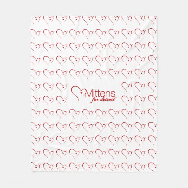 MIttens for Detroit Fleece Blanket (Front)