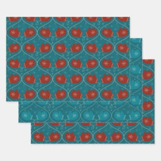 Mittens gift wrap 3 pack