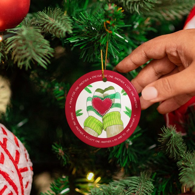 Mittens Holding Heart One Another Volunteer Metal Tree Decoration (Creator Uploaded)