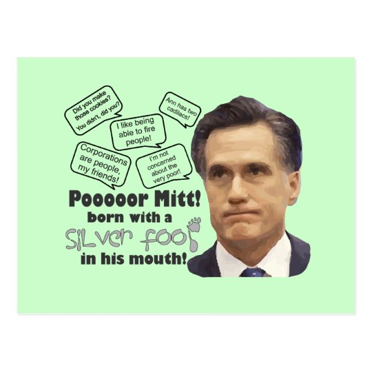 Mitt's Silver Foot in Mouth Postcard