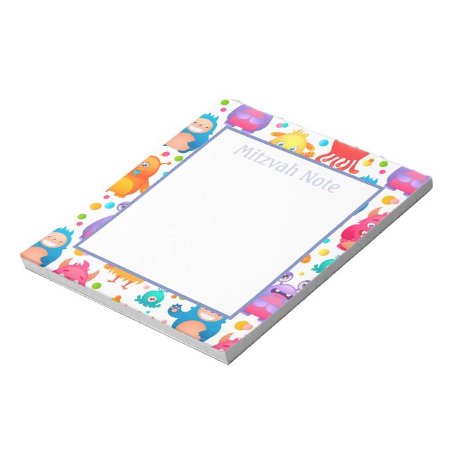 Mitzvah Notes Monsters Boys Notepad (Rotated)