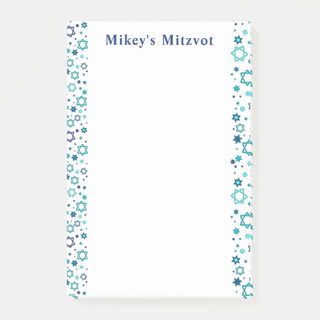 Mitzvah Notes - Navy Stars - Notes (Front)