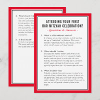 MITZVAH service info questions advice red black