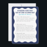 MITZVAH service information questions advice blue  Invitation<br><div class="desc">by kat massard >>> WWW.SIMPLYSWEETPAPERIE.COM <<<

A handy insert for your BAR/BAT MITZVAH outlining a few questions and answers</div>