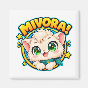 Mivora Cute Anime Cat with Sparkling Stars Magnet