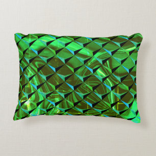 Mix 3D and green curves or undulations Decorative Cushion