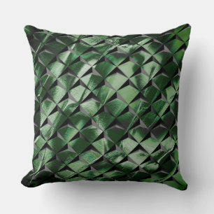 Mix 3D squares with dark green image of background Cushion