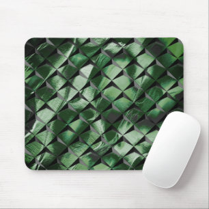 Mix 3D squares with dark green image of background Mouse Mat