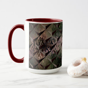 Mix 3D squares with hammered glass of background T Mug