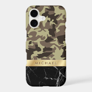 Mix and Match Camouflage Black Marble Gold Striped