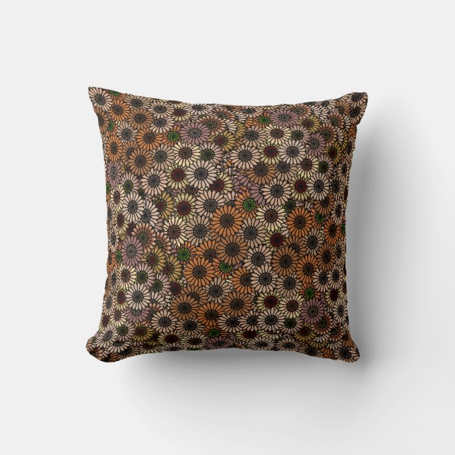 Mix and Match Earth Tone Flowers Cushion (Front)