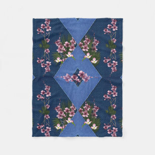 Mix blues & tectured diamond pattern fleece blank