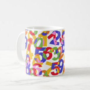 Mix colour numbers coffee mug