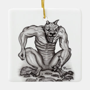 Mix-creature - Troll, Golem and Devil Ceramic Ornament