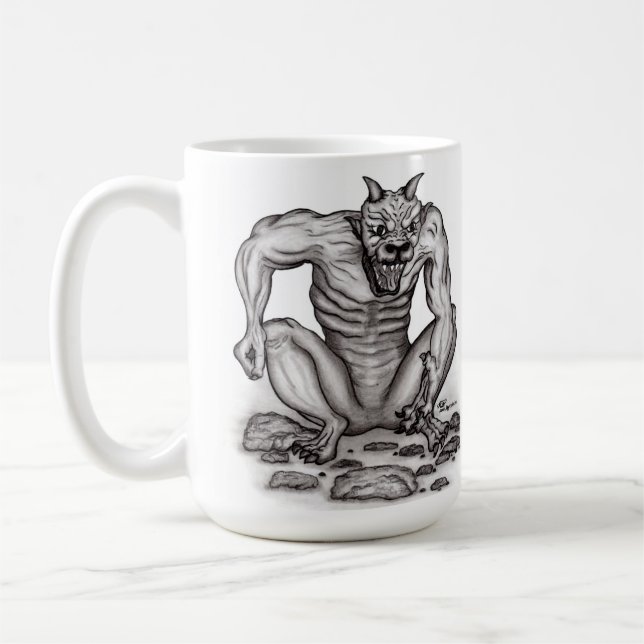 Mix-creature - Troll, Golem and Devil Coffee Mug (Left)