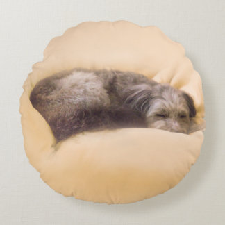 Mix Dog and Blissful Sleep (Green) Round Cushion
