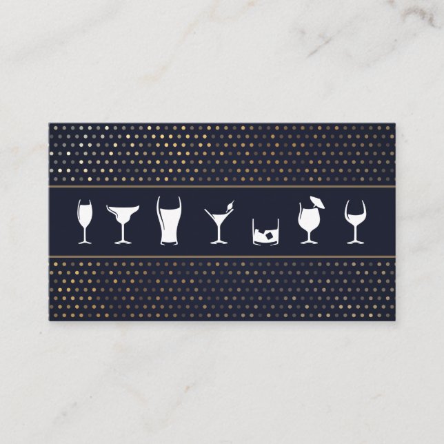 Mix Drinks | Cocktails | Bartender Business Card (Front)