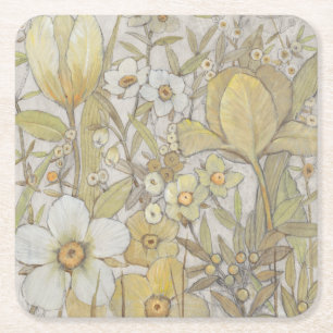 Mix Floral Square Paper Coaster