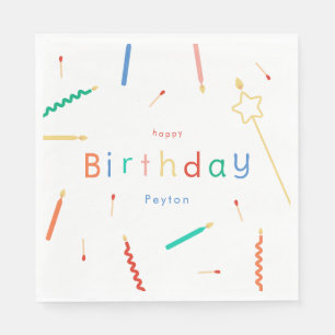 Mix + Match Candles & Matches Birthday Napkin