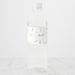 Mix + Match Candles Modern Birthday Water Bottle Label