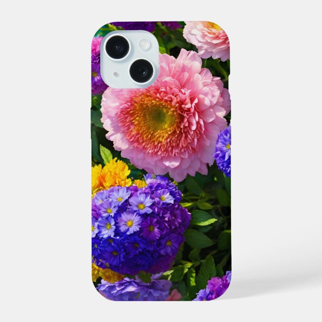 Mix of Flowers iPhone 15 Case (Back)