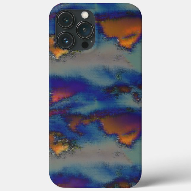 Mix of orange & blue stained with scratched effect Case-Mate iPhone case (Back)