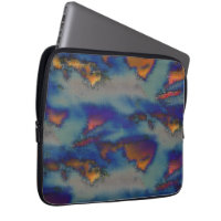 Mix of orange & blue stained with scratched effect