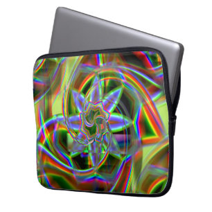 Mix of rainbow to colourful acrylic or neon flower laptop sleeve
