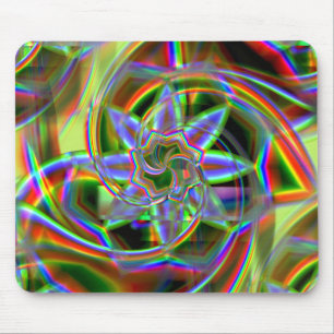 Mix of rainbow to colourful acrylic or neon flower mouse mat
