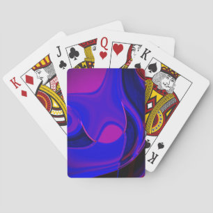 Mix of violet and plain blue with curved dark dip  playing cards