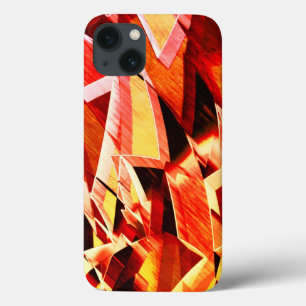 Mix of yellowing with dark red, strong streaked iPhone 13 case