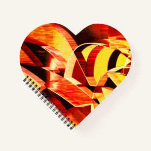 Mix of yellowing with dark red, strong streaked notebook